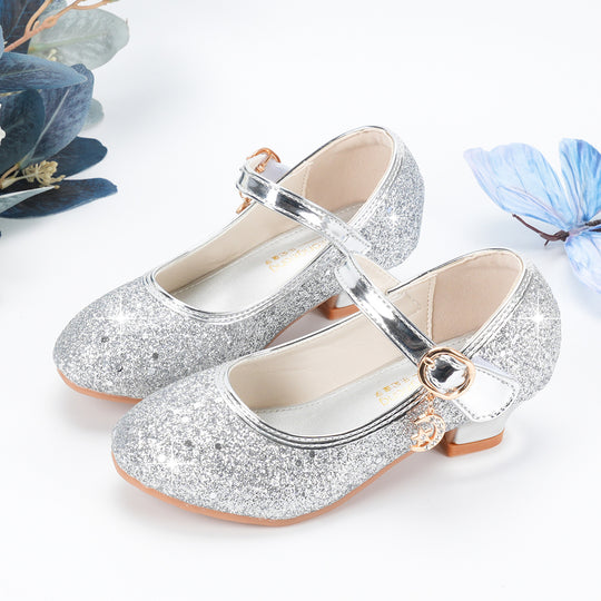 Mädchen Glitzernde Ballerinas mit verstellbarem Riemen und Schmuckdetails EB