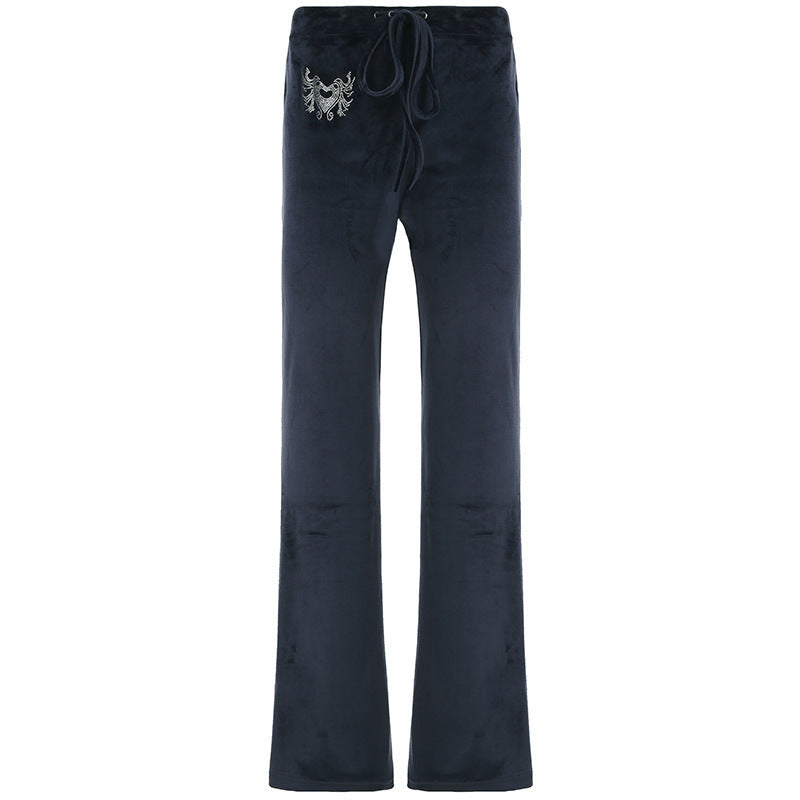 Damen-Sweatpants im lässigen Flared-Design mit trendigen Stickereien EB