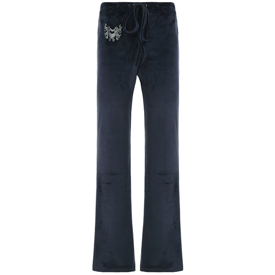 Damen-Sweatpants im lässigen Flared-Design mit trendigen Stickereien EB