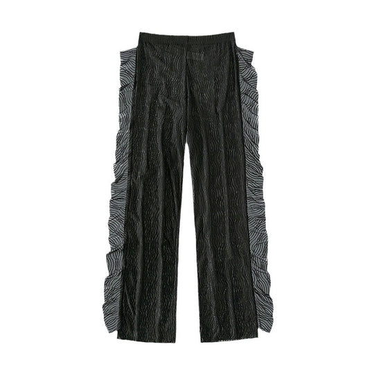 Damen transparente Strandhose mit raffinierter Rüschendetail EB