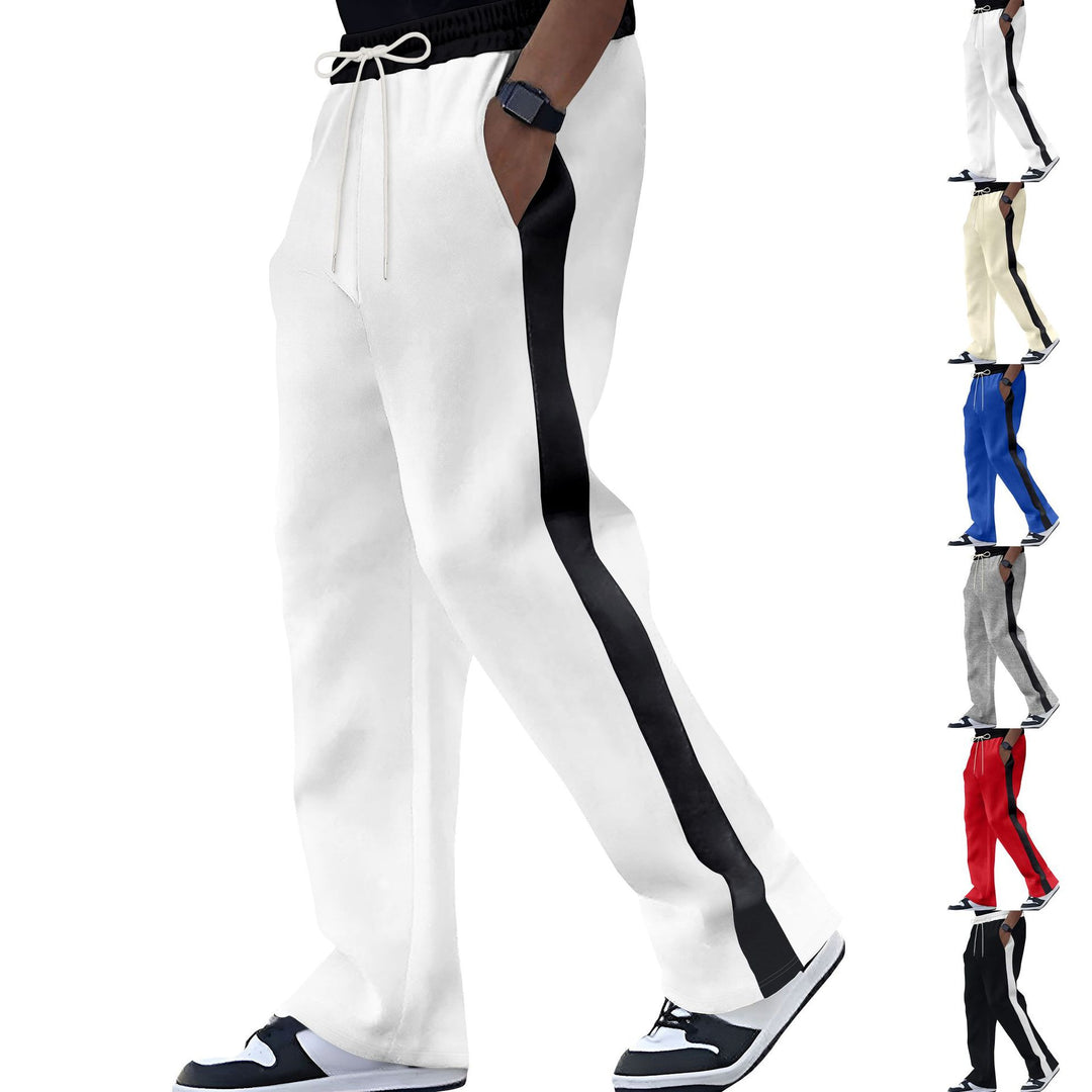 Herren Weite Trackhose mit Kontrastseiten, Tunnelzug und geripptem Bund EB