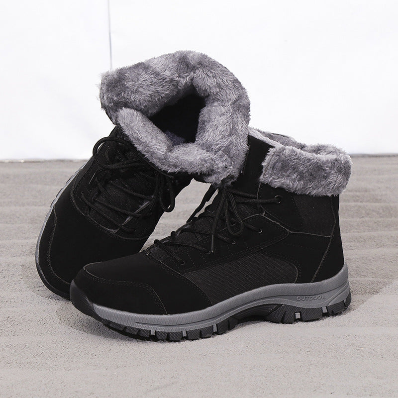 Damen gefütterte Winterstiefel mit rutschfester Sohle und isolierendem Kragen EB