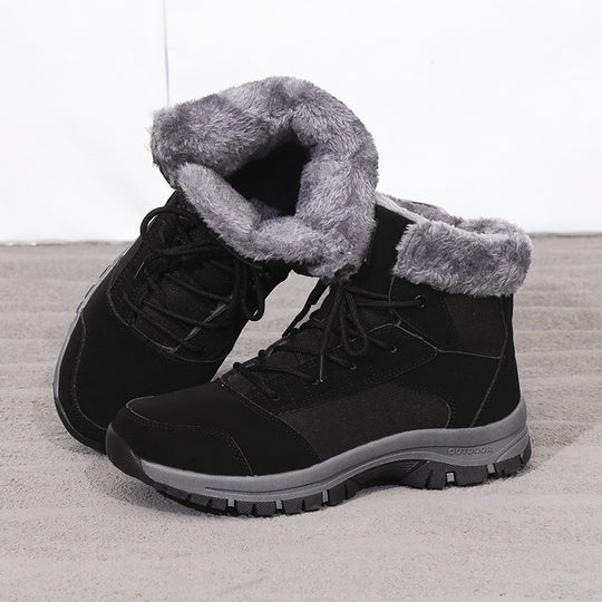 Damen gefütterte Winterstiefel mit rutschfester Sohle und isolierendem Kragen EB