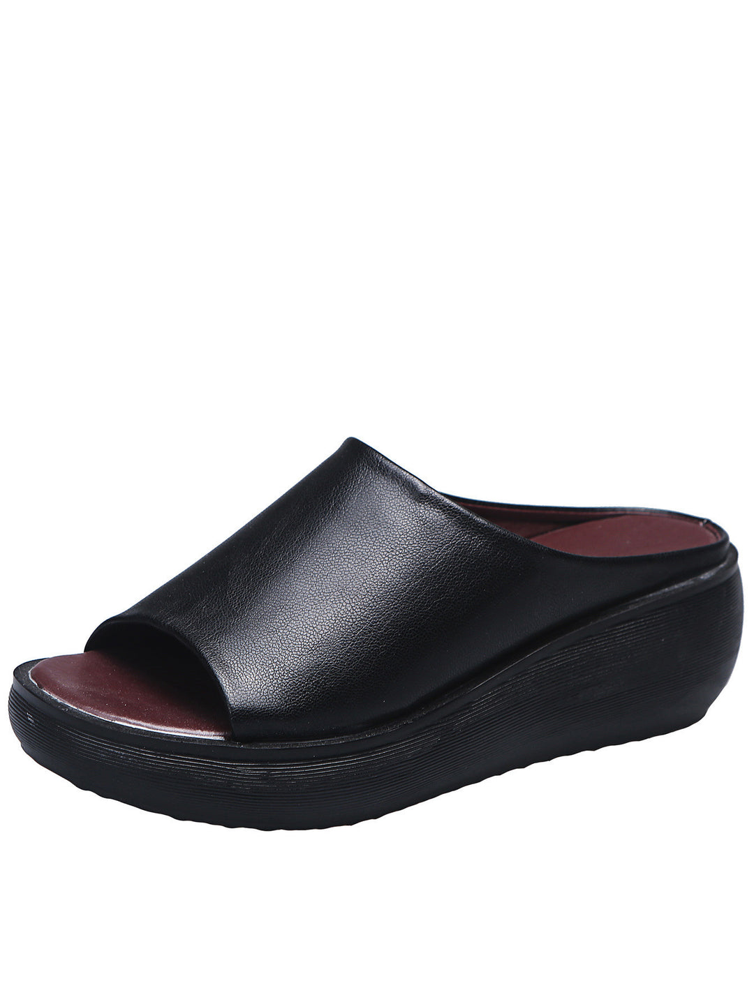 Damen Wedge-Pantoletten aus hochwertigem Leder EB