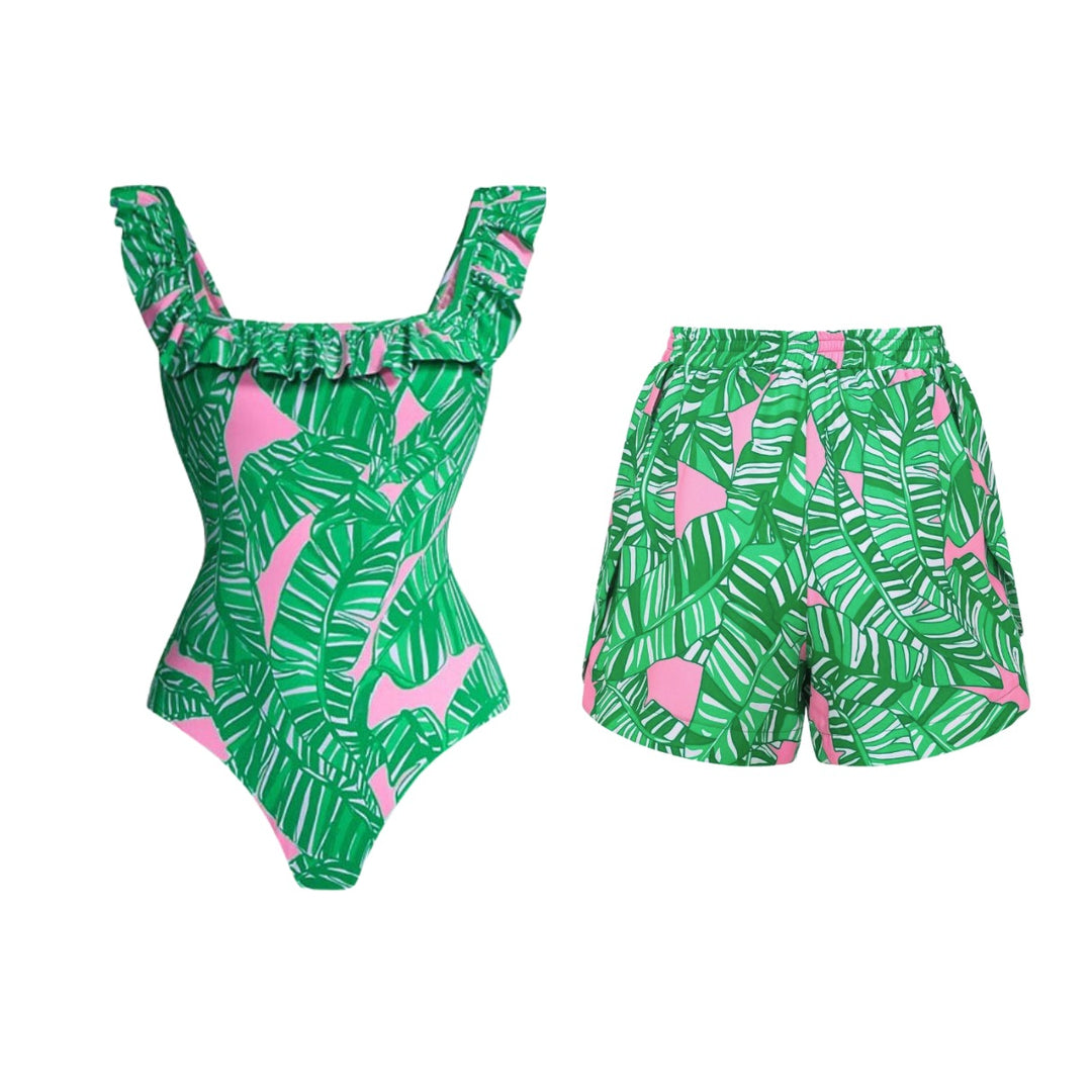 Damen Badeanzug und Maxirock Set EB