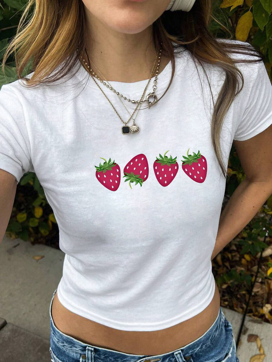 Damen Crop-T-Shirt mit kreativem Bärenmotiv und witzigem Spruch EB