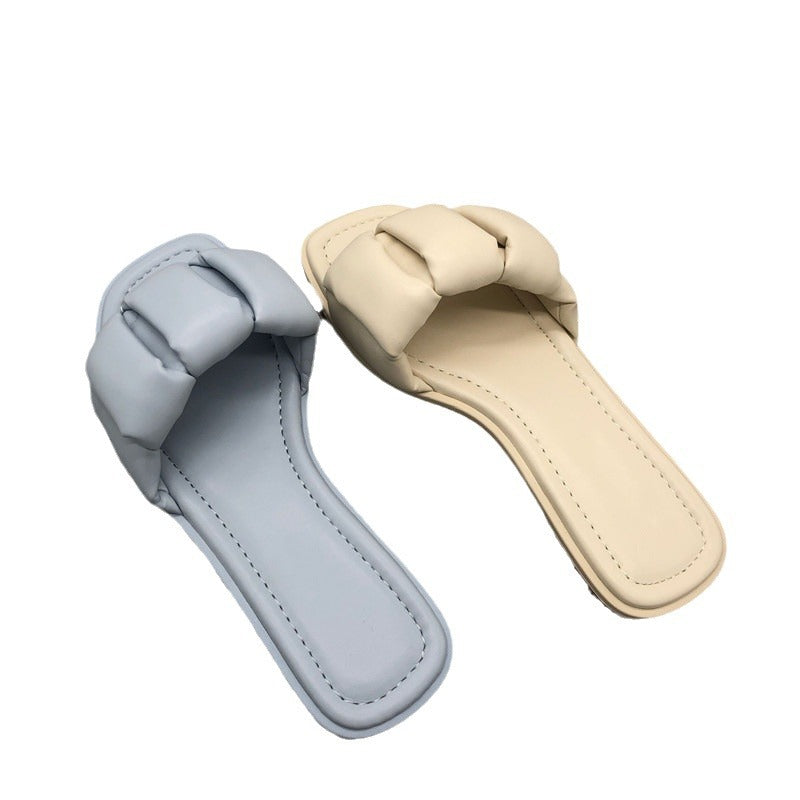 Damen Bequeme Slides mit dekorativem Knotenverschluss EB
