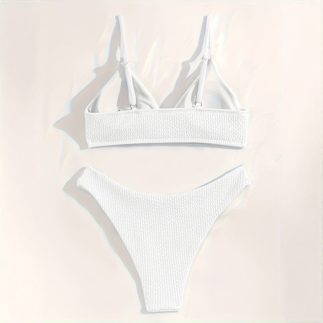 Damen Triangle-Bikini mit Struktur und schmalen Trägern EB