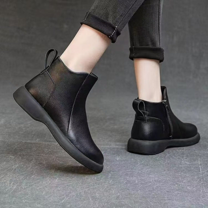 Damen Modische Stiefeletten mit elegantem Reißverschluss und rutschfester Sohle EB
