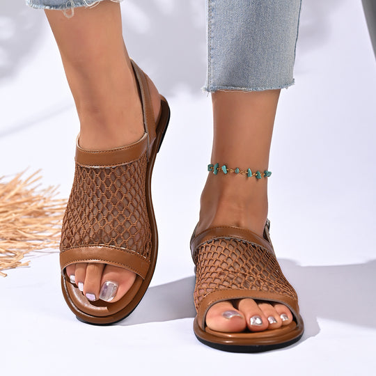 Damen Bequeme und luftige Sandalen mit Netzdesign und ergonomischer Fußbettung EB