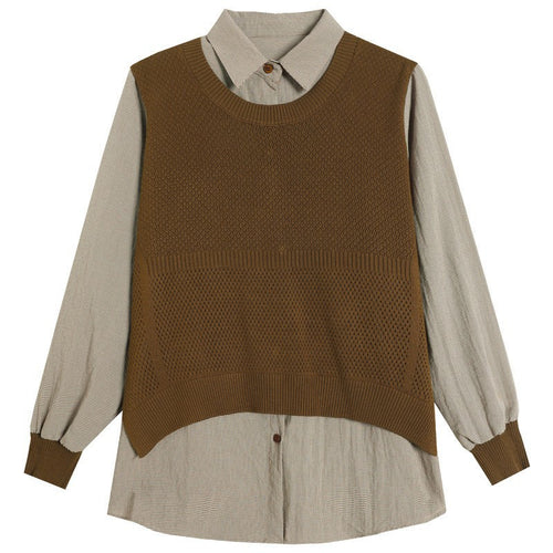 Damen Strickpullover mit einzigartiger Layered-Optik und feiner Struktur EB