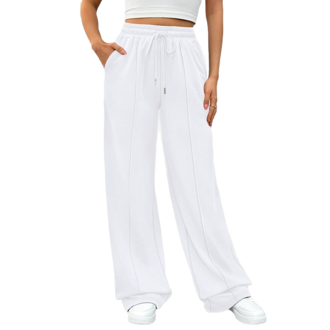 Damen nan komfortable High-Waist Jogginghose mit Kordelzug und tiefen Eingrifftaschen EB