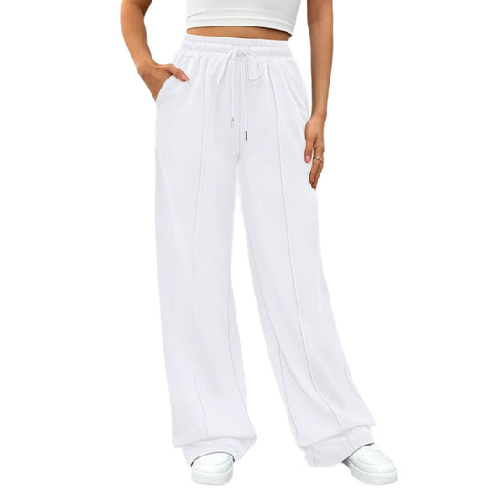 Damen nan komfortable High-Waist Jogginghose mit Kordelzug und tiefen Eingrifftaschen EB