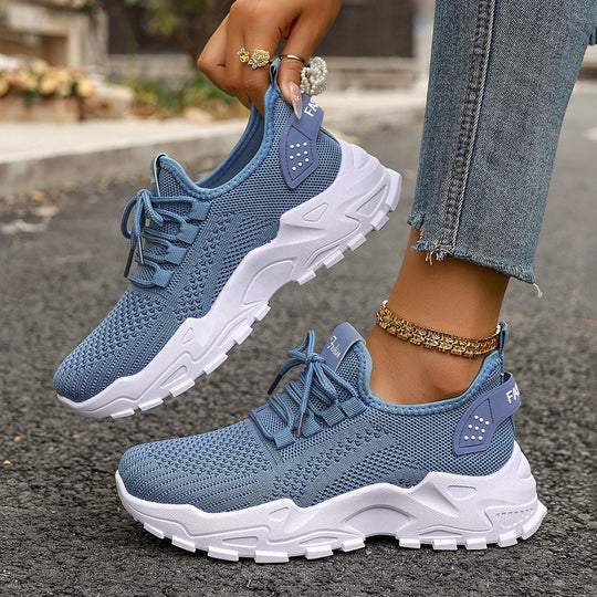 Damen Sportliche Mesh Sneakers mit dämpfender Sohle und atmungsaktiver Konstruktion EB