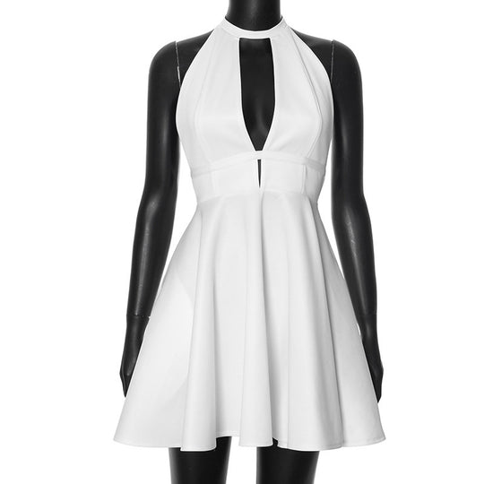 Damen Elegantes Halterkleid mit offenem Ausschnitt EB