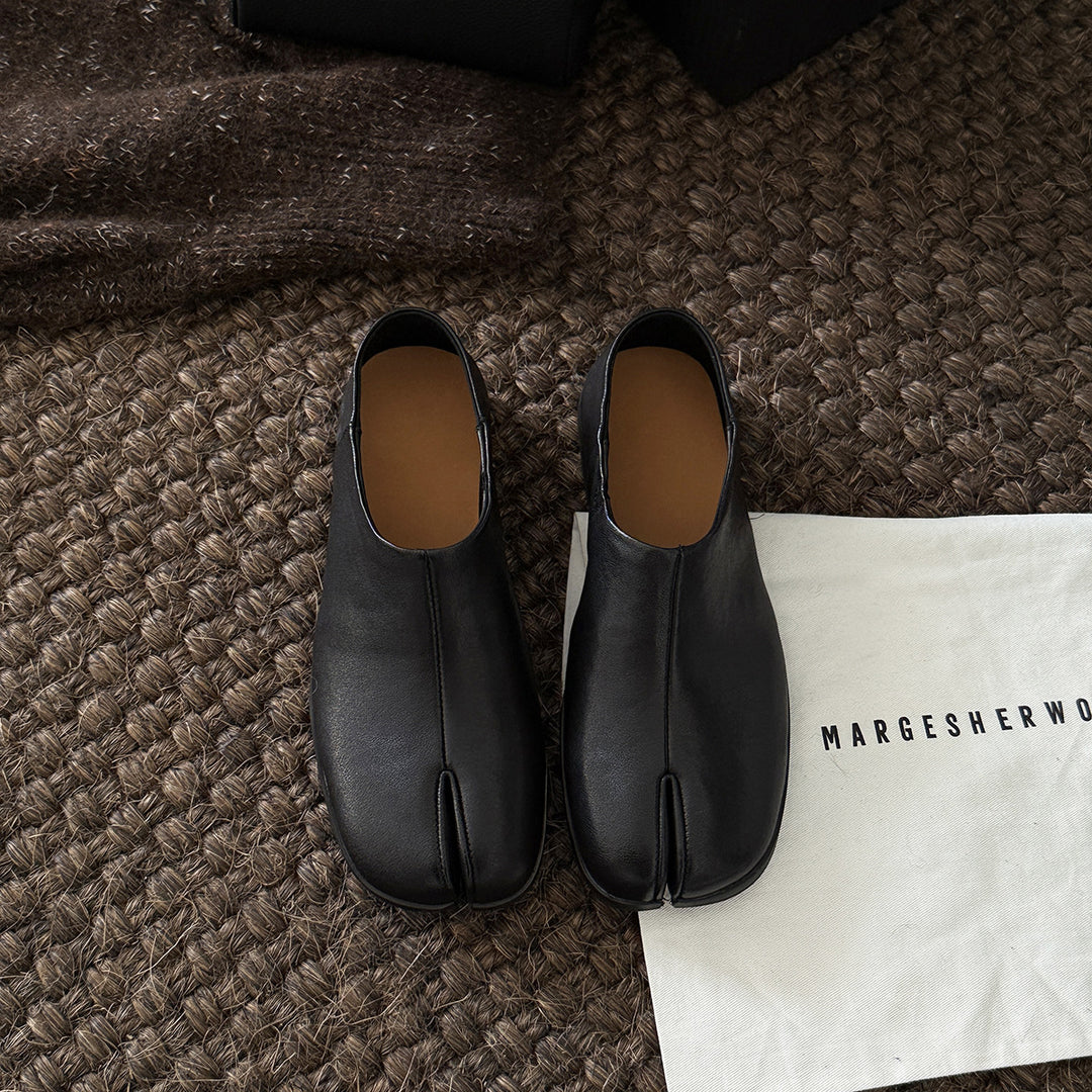 Damen Elegante und bequeme Slippers aus hochwertigem Leder mit offenem Fersenbereich EB