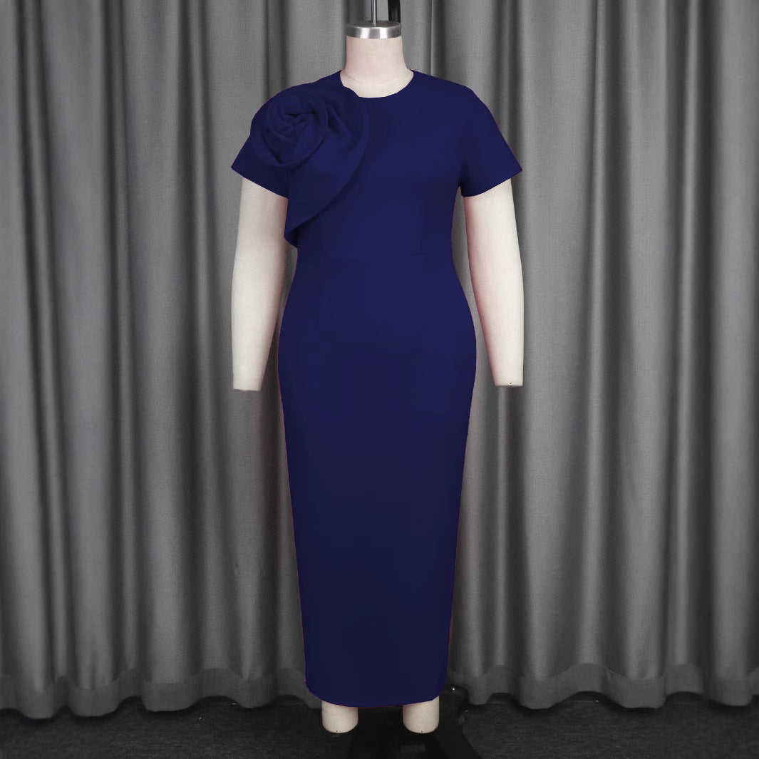 Damen Elegantes Maxikleid mit floralem Rüschendetail EB