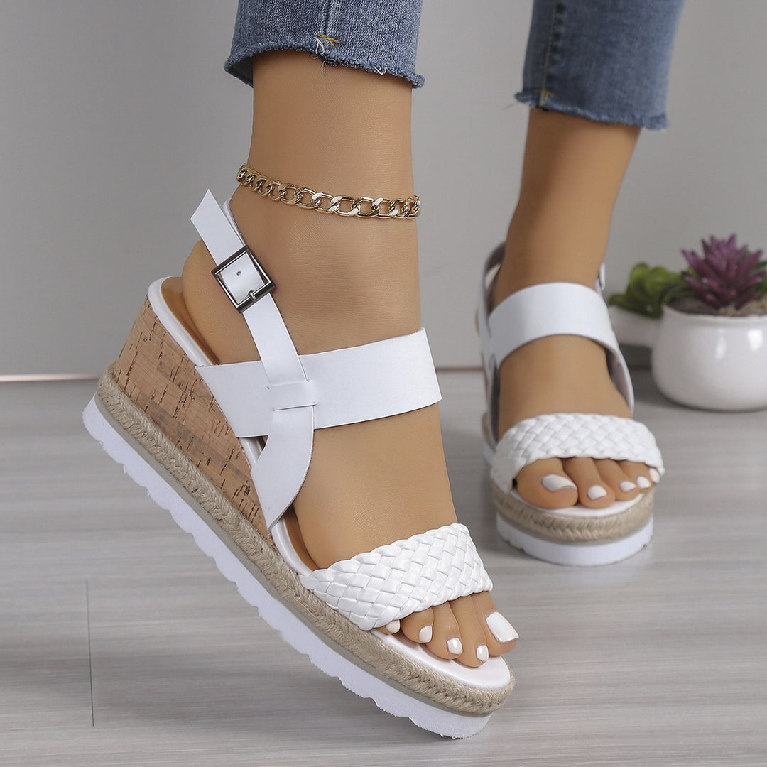 Damen Wedge-Sandaletten mit raffiniertem Flecht-Design und komfortablem Fußbett EB