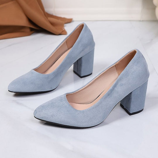 Damen Elegante Pumps mit modernem Blockabsatz EB