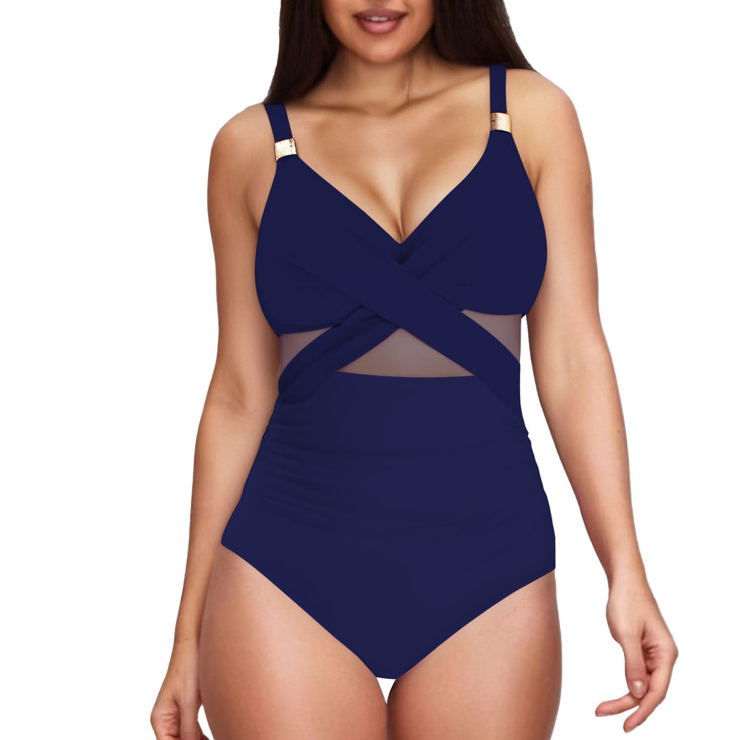 Damen Eleganter Einteiler mit transparenter Einsätzen EB