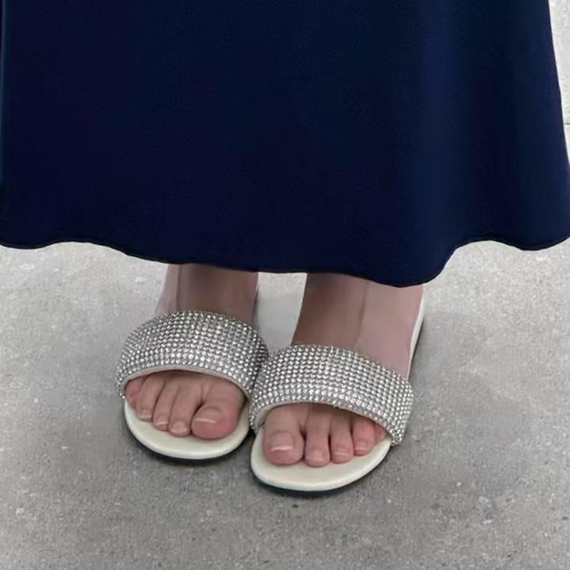 Damen Komfortable Pantoletten mit glitzerndem Akzent EB
