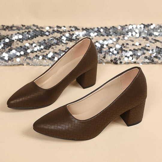 Damen Elegante und bequeme Pumps mit Blockabsatz EB