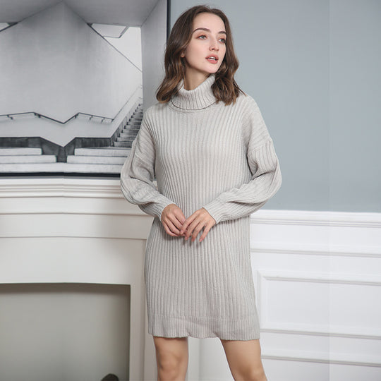 Damen Grobstrick Rollkragenpullover im lässigen Schnitt EB