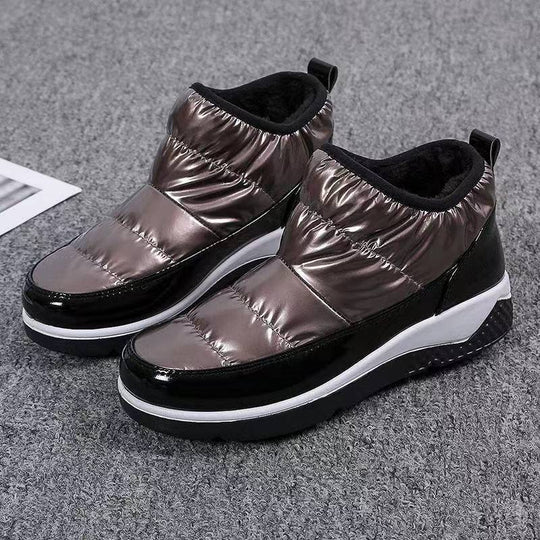 Damen nan gesteppte Winter-Sneaker-Boots mit Thermofutter, elastischem Schaft und rutschfester Profilsohle EB
