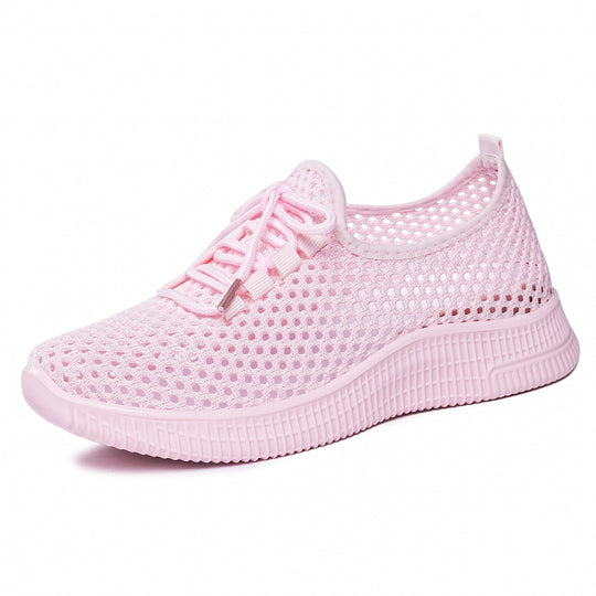 Damen nan atmungsaktiver Mesh-Slip-On Sneaker mit elastischer Schnürung und flexibler Profilsohle EB
