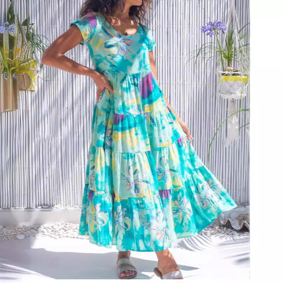 Damen maxikleid mit traumhaften Blumendruck EB