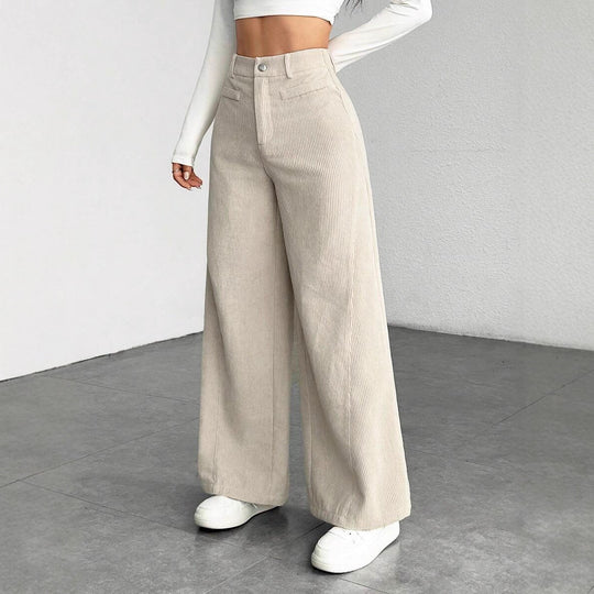 Damen weite Faltenhose mit hohem Bund EB