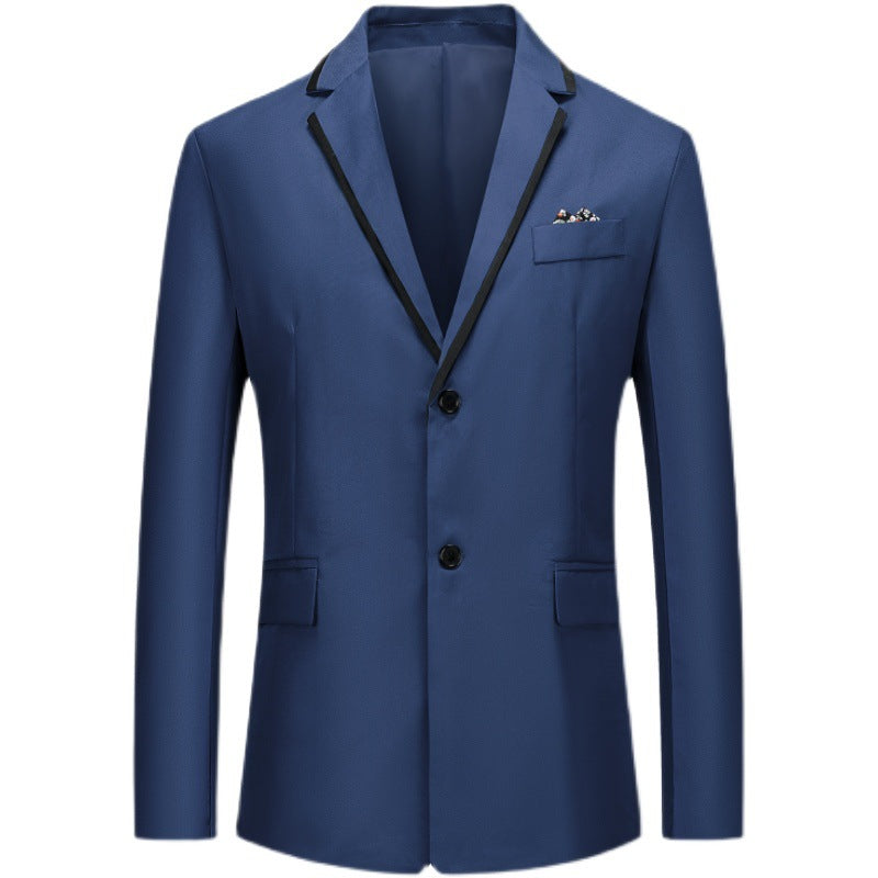 Herren eleganter smoking blazer mit kontrastierenden Details und praktischen Taschen EB