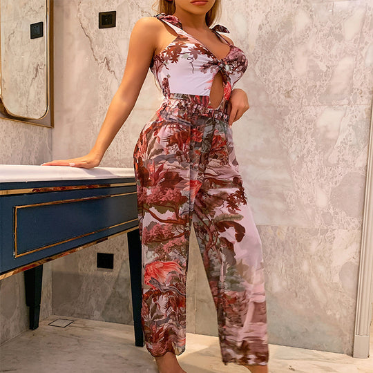 Damen Jumpsuit mit floralem Muster und lässigem Schnitt EB
