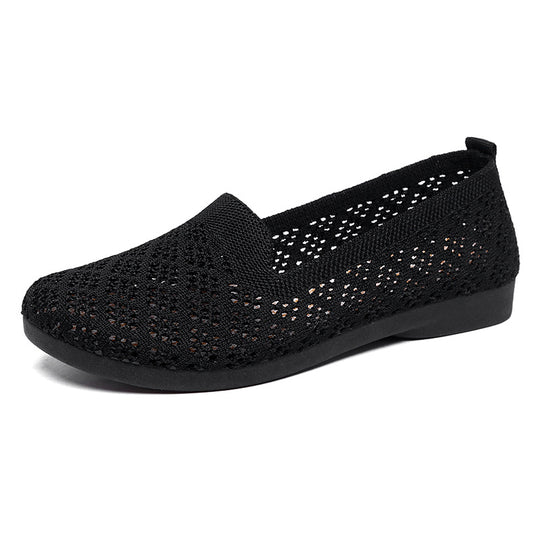 Damen atmungsaktive Slip-On Ballerinas aus luftdurchlässigem Material EB