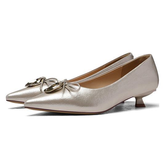 Damen elegante spitze Ballerinas mit Zierschnalle EB