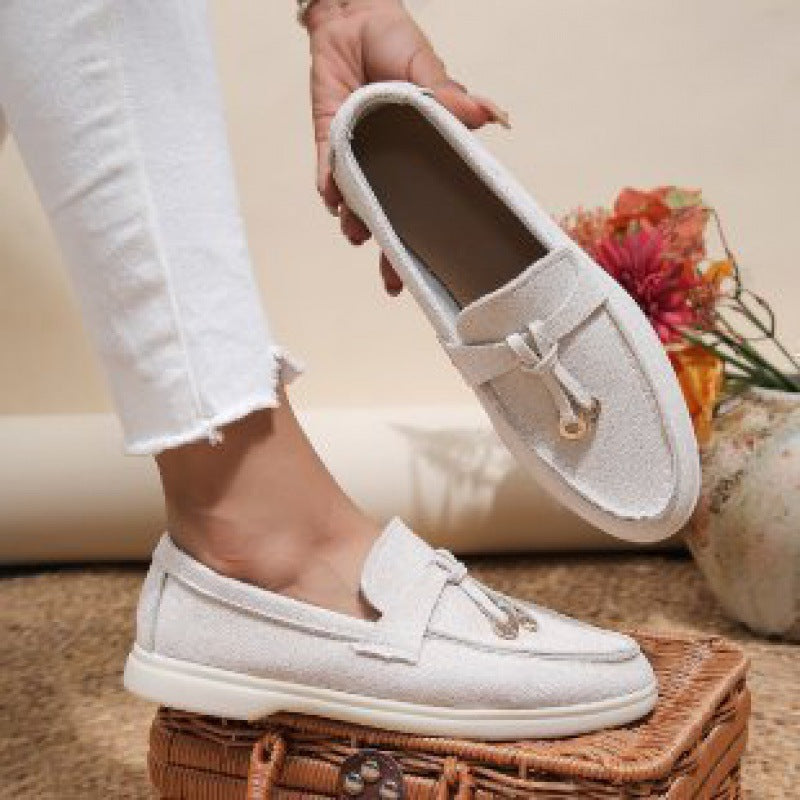 Damen nan bequeme Slip-On Loafer mit dekorativem Quastenbesatz und ergonomischer Gummisohle EB