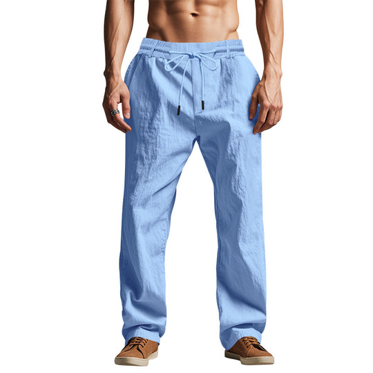 Herren lockere Freizeithose mit elastischem Bund und verstellbarem Kordelzug EB