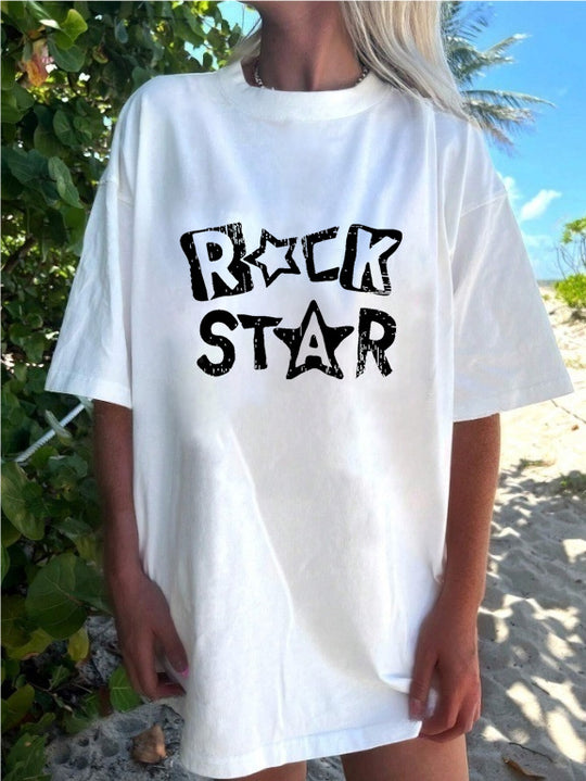 Damen T-Shirt mit kreativem Katzenmotiv und verspielter Schleife EB