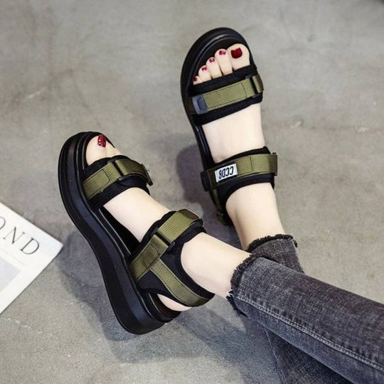 Damen Sportliche Sandalen mit schockabsorbierender Sohle und verstellbaren Riemen EB