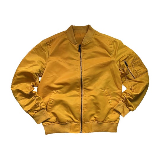 Herren  leichte Nylon-Bomberjacke mit Ärmel-Reißverschlusstasche und elastischen Bündchen EB