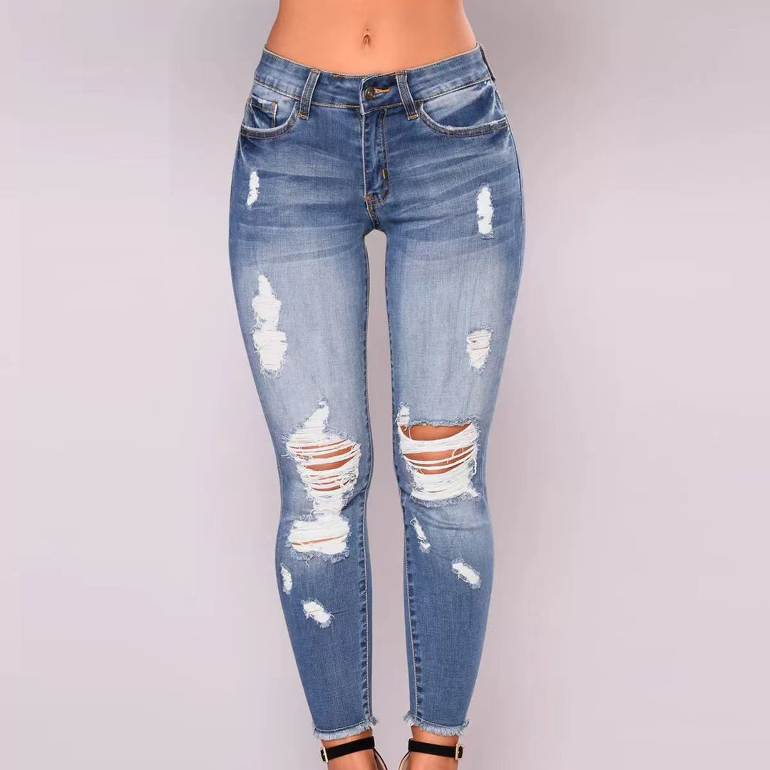 Damen Skinny-Jeans mit modischen Destroyed-Details EB
