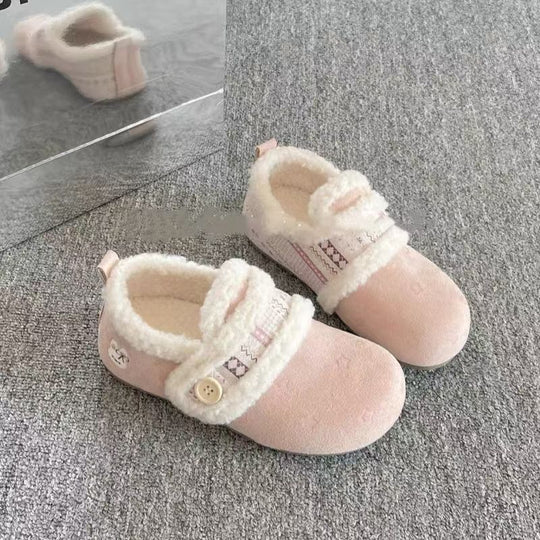Damen Flauschige Hausschuhe mit verstellbarem Riemen und weich gefüttertem Innenfutter EB