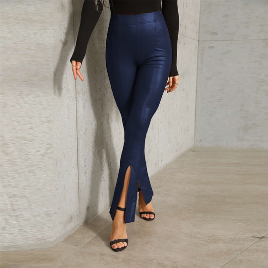 Damen Hochgezogene Leggings mit seitlichen Schlitzen EB