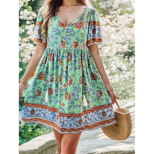 Damen Blühendes Sommerkleid mit Volant EB