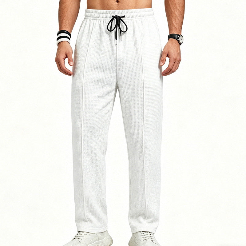 Herren Texturierte Relax-Fit Jogginghose mit Bügelfalte und Kordelzug EB