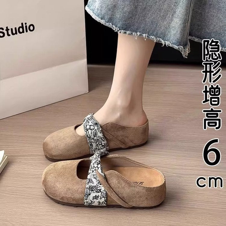 Damen komfortable Hausschuh-Slipper mit dekorativem Riemen und wärmendem Innenfutter EB