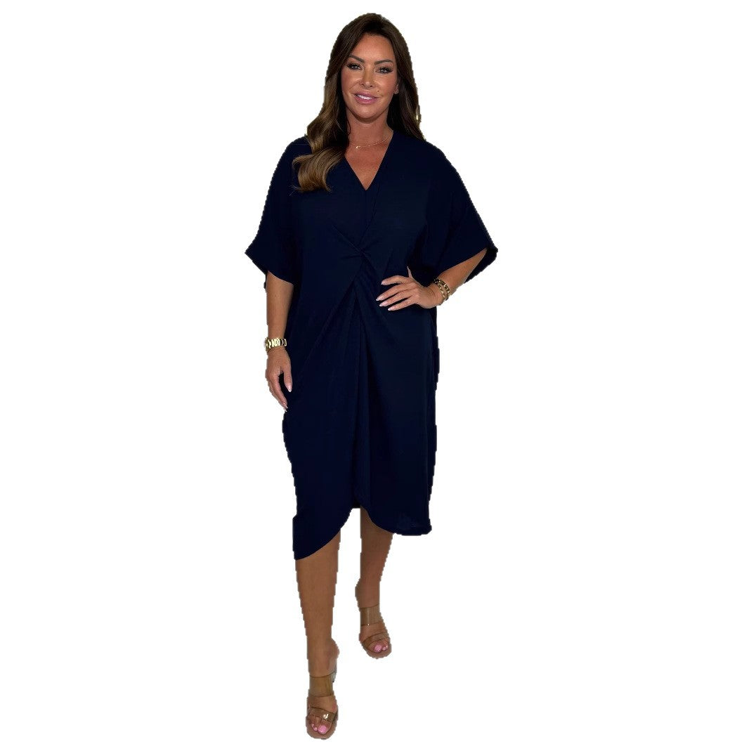 Damen elegantes Wickelkleid mit kaschierendem Effekt EB