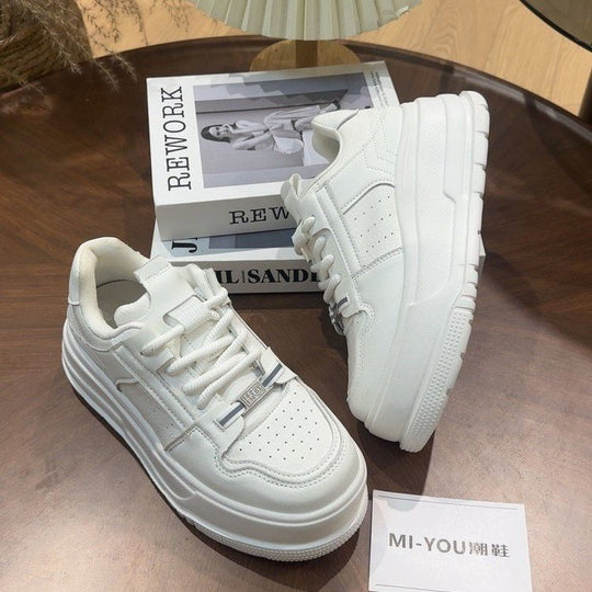 Damen modische Plateau-Sneaker mit rutschfester Sohle und atmungsaktivem Obermaterial EB