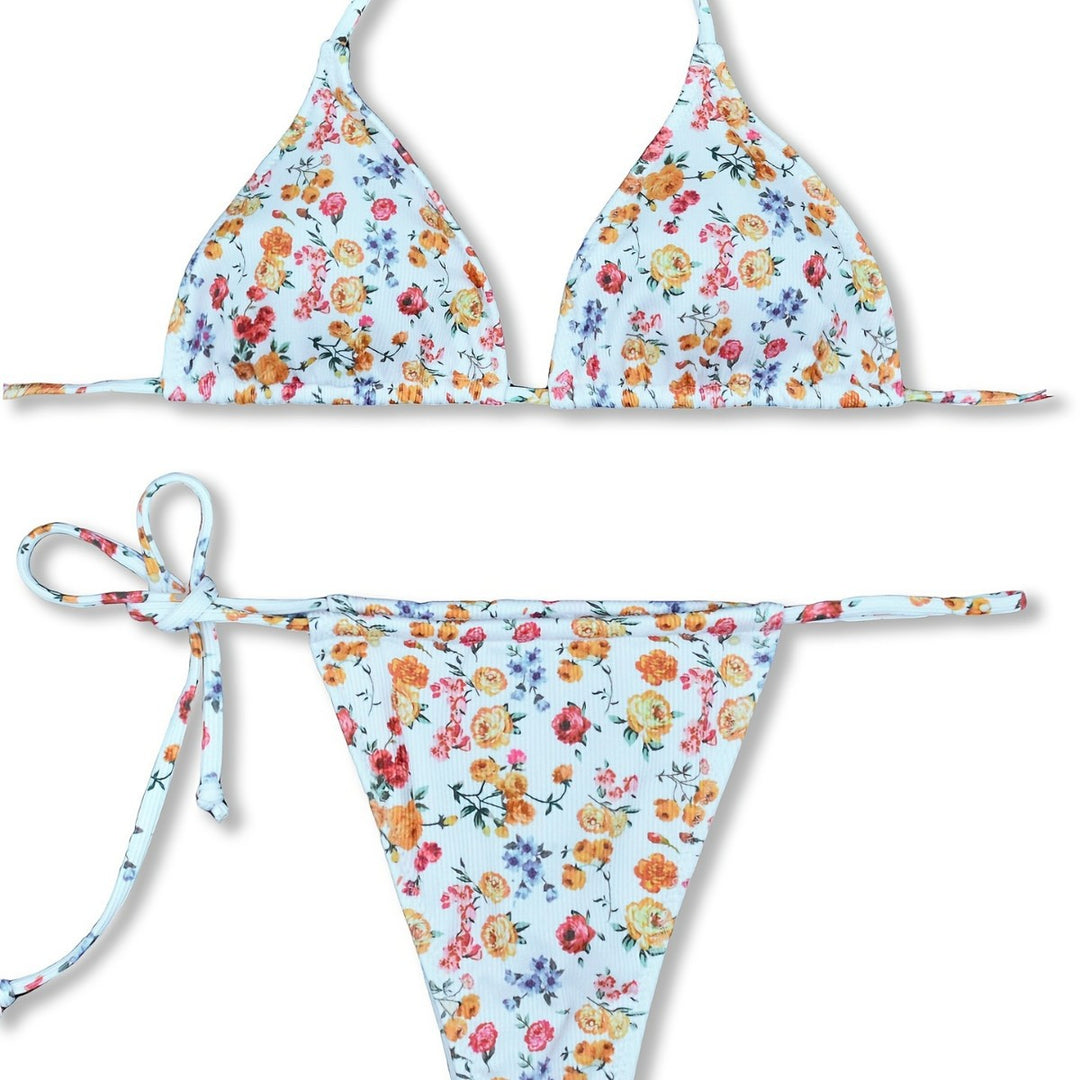 Damen Blumenmuster Bikini EB