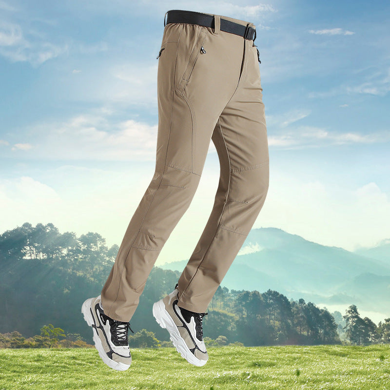 Herren elastische Outdoor-Trekkinghose mit ergonomischen Knien, elastischem Bund und Reißverschlusstaschen EB